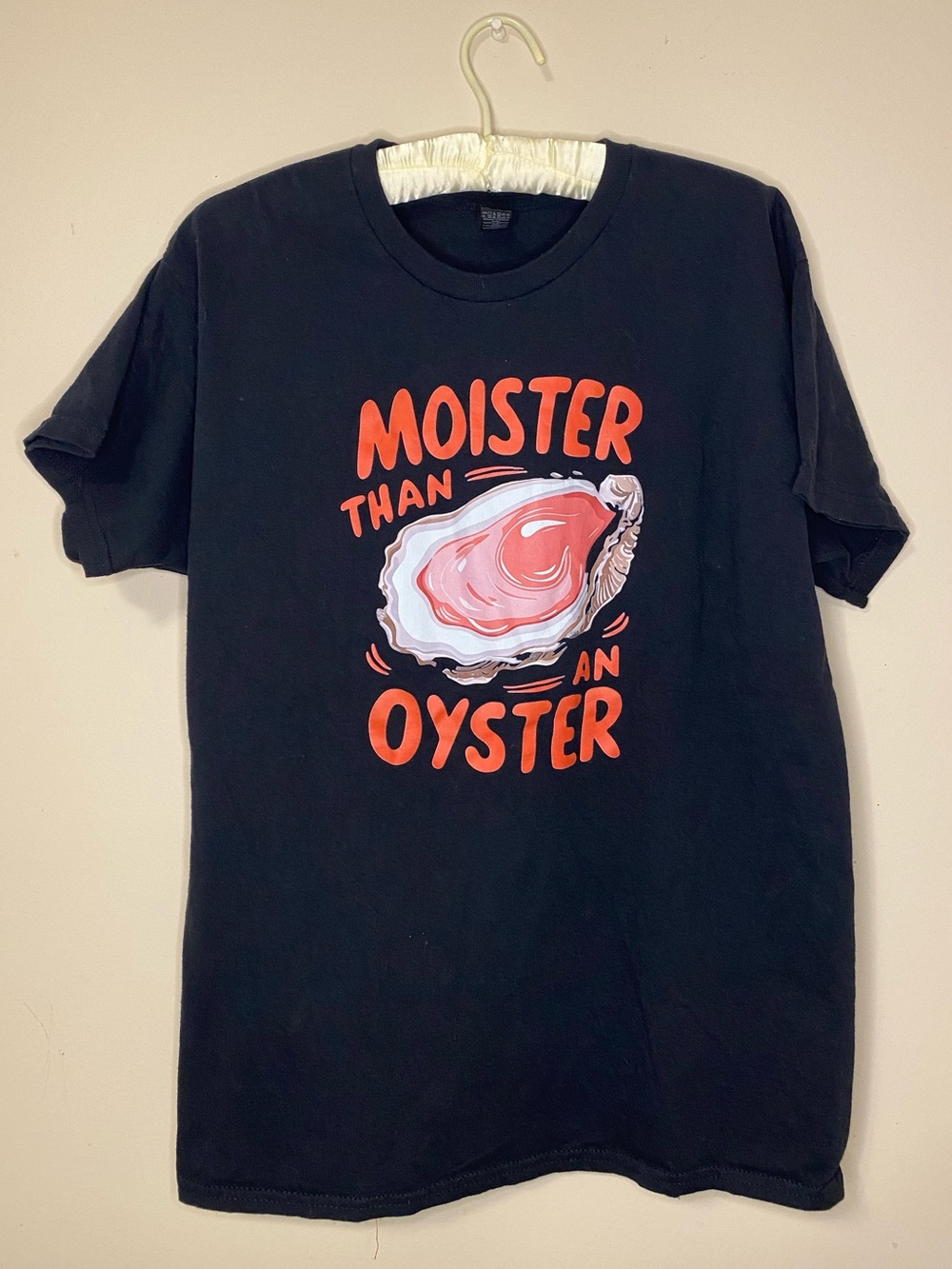 Moister Than An Oyster Black Graphic Tee